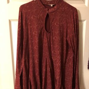 Red High Neck Top